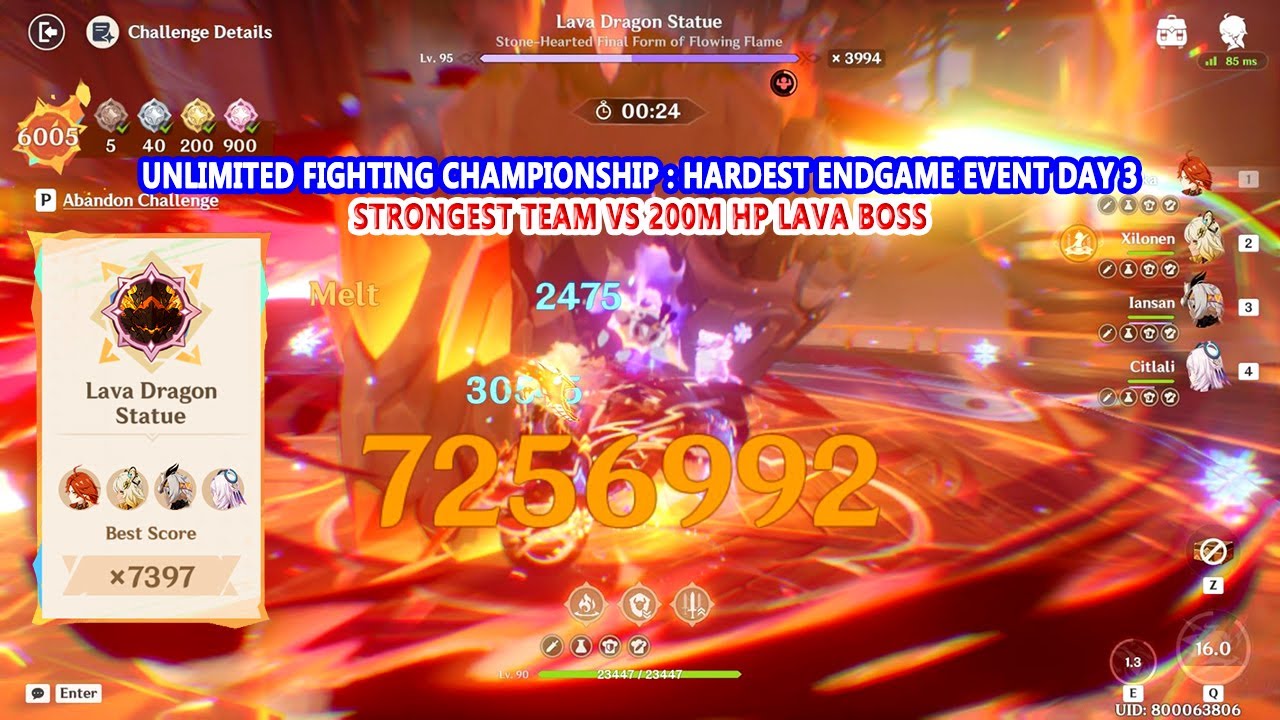 Unlimited Fighting Championship : Hardest EndGame Event Day 3 | Strongest Team vs 200M HP Lava BOSS