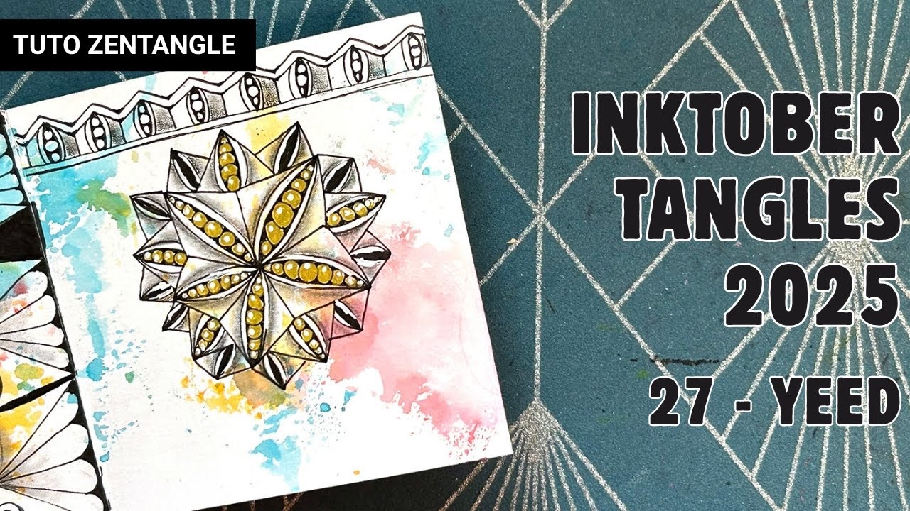 🖊️ Inktober Tangles 2025 - Jour 27 : YEED  I Tutoriel pas à pas