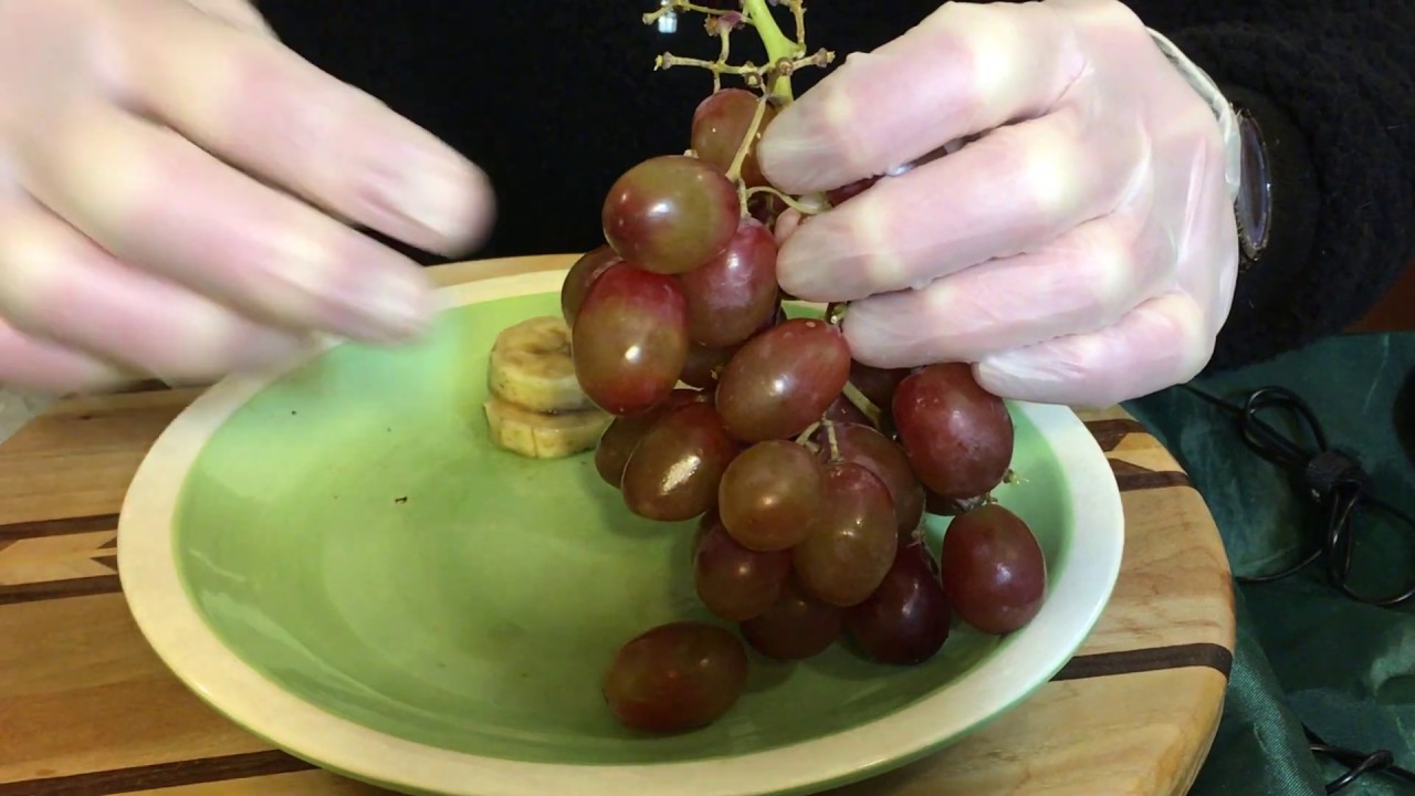 ASMR *NO TALKING* EATING SHOW | BEDTIME SNACK | GRAPES, BANANA, YOGURT