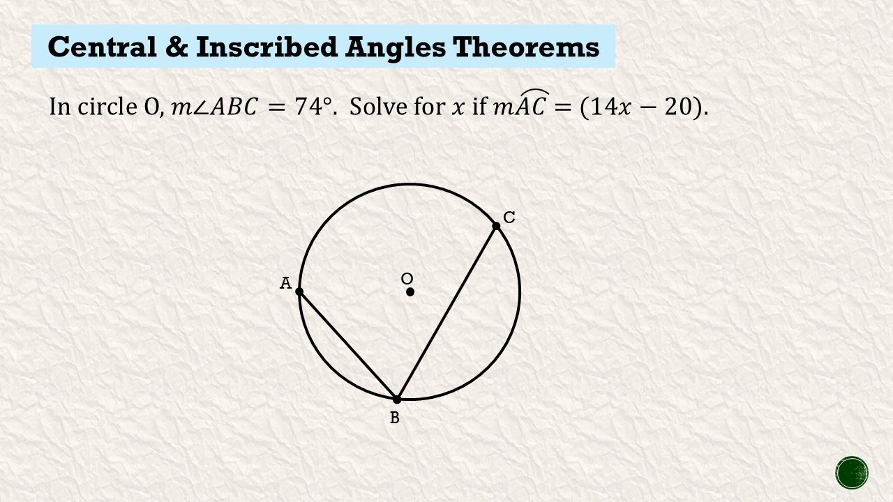 Central and Inscribed Angles Theorem