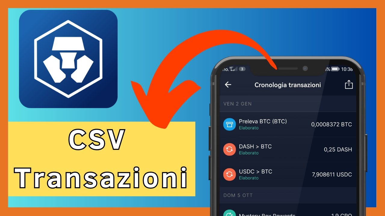Storico transazioni Crypto com + tasse come esportare tutto CSV