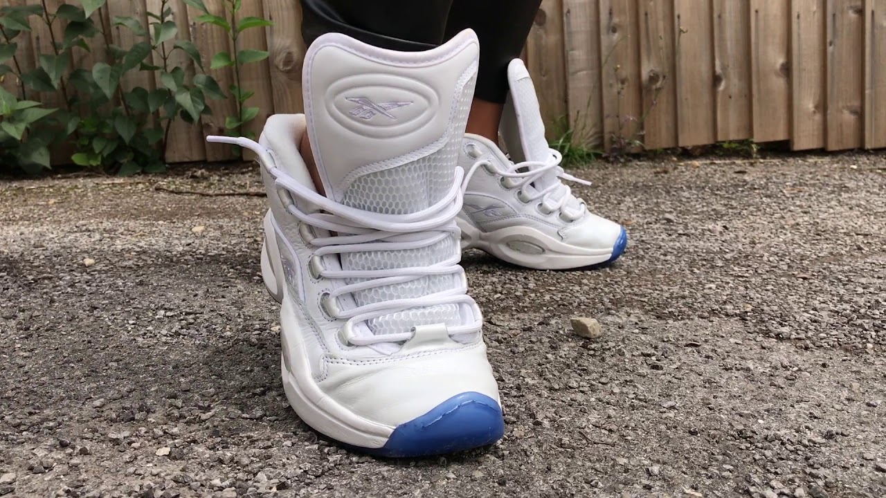 Kate's rbk question loose sockless shoeplay