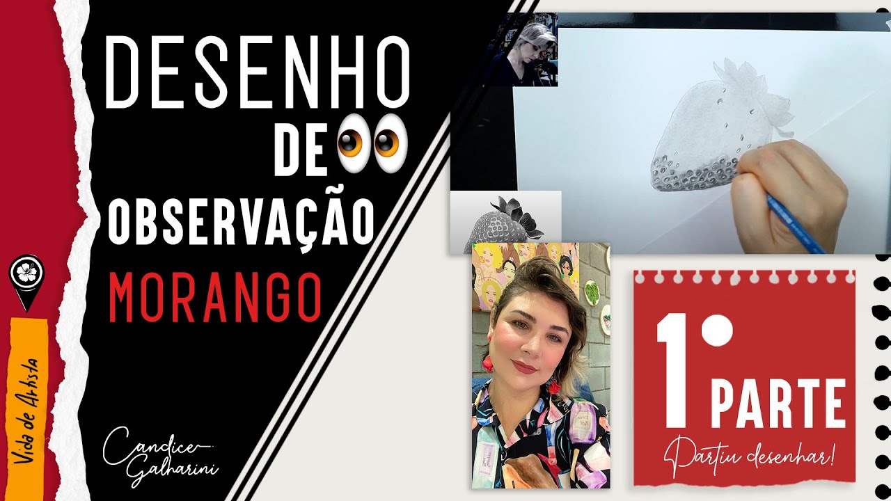 Desenho de observação - Desenhando um morango - Aula 01