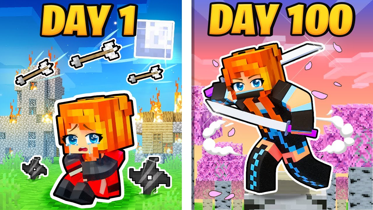 Я выжил 100 ДНЕЙ, будучи НИНДЗЯ в Minecraft!