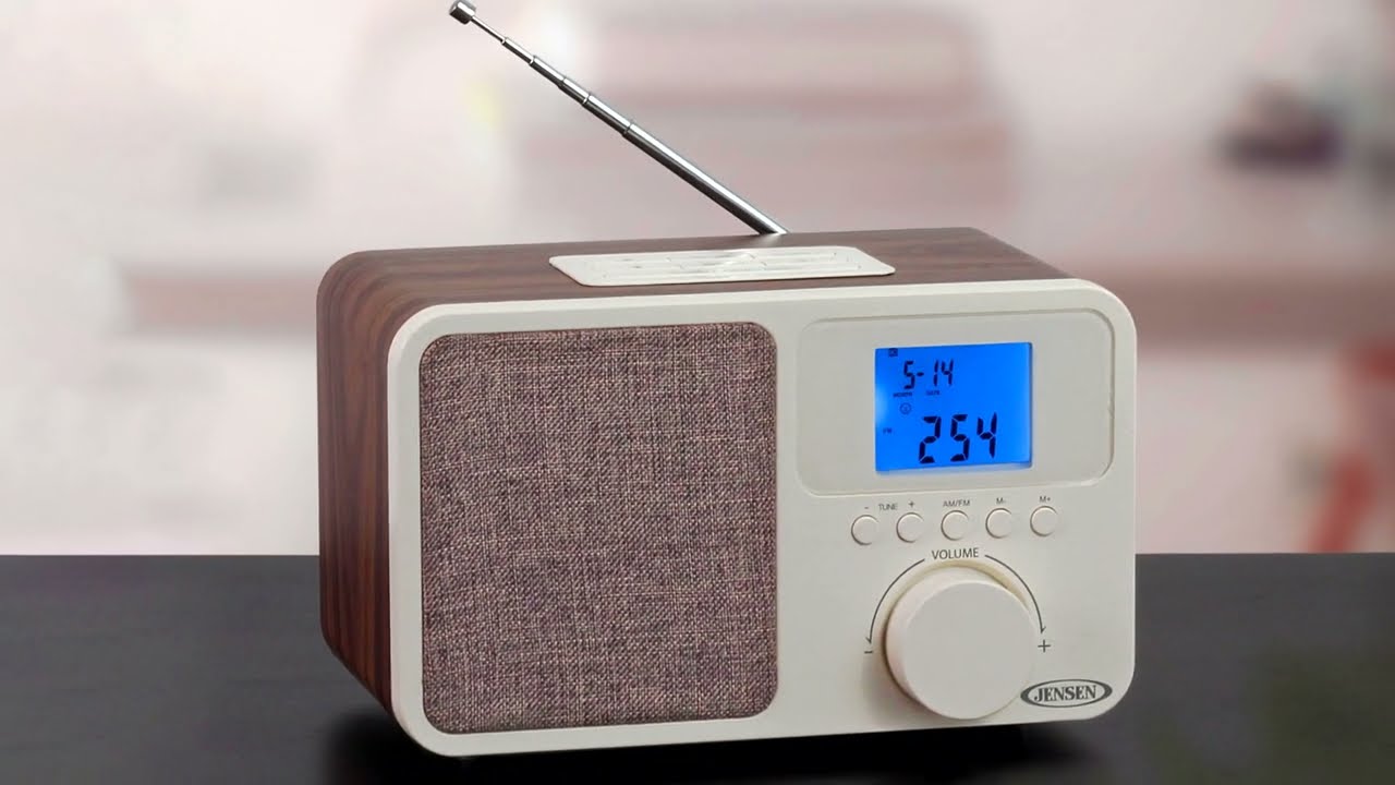 Jensen JCR-315 Digital AM/FM Dual Alarm Clock Radio with Wood Cabinet