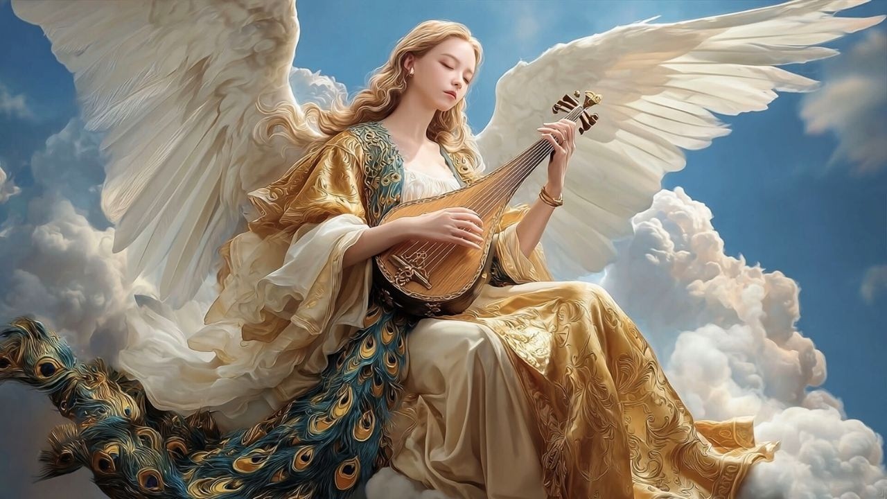 Divine Angel on a Golden Throne | Heavenly Fantasy Cinematic Journey