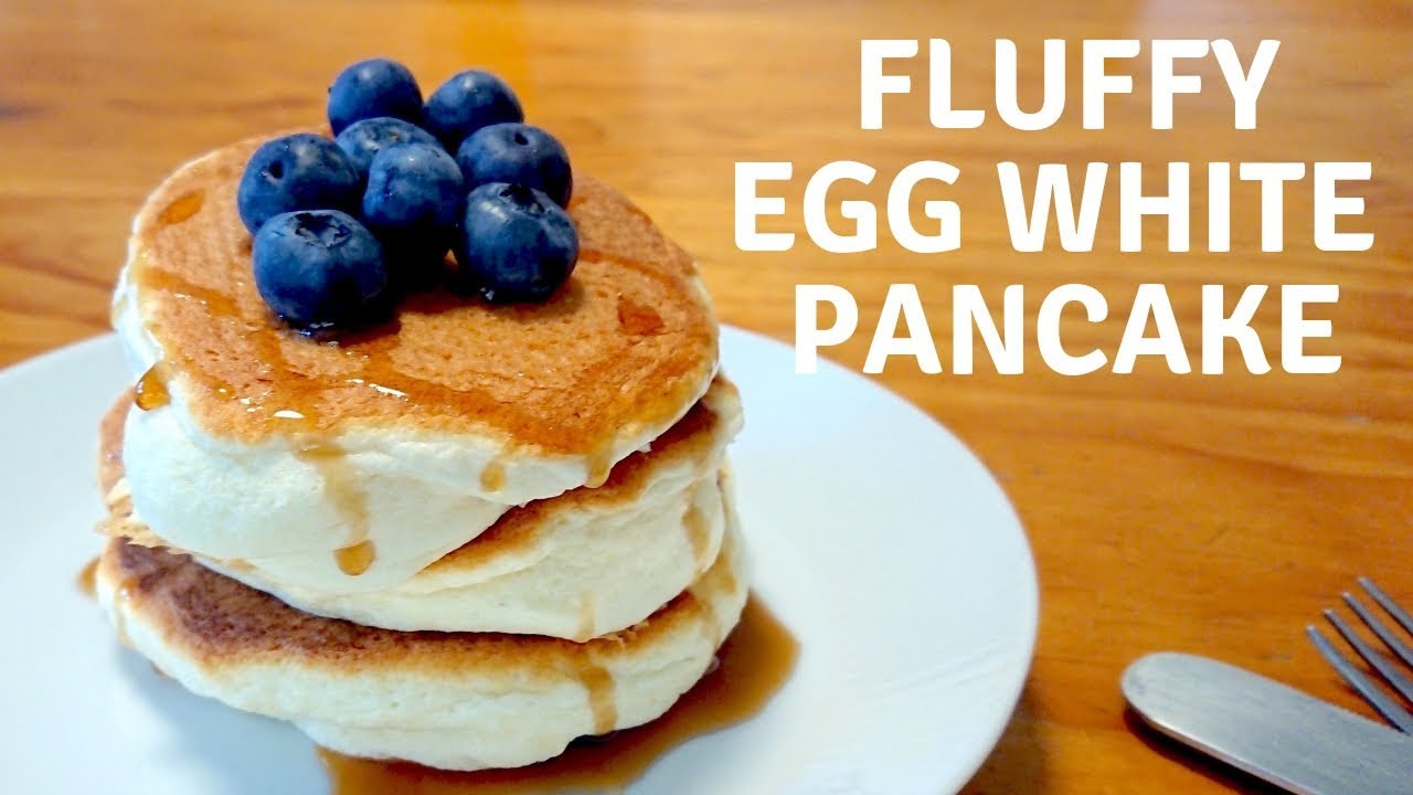 How to make Fluffy Egg white Pancake / Recipe 余った卵白を使ってふわふわパンケーキ　レシピ