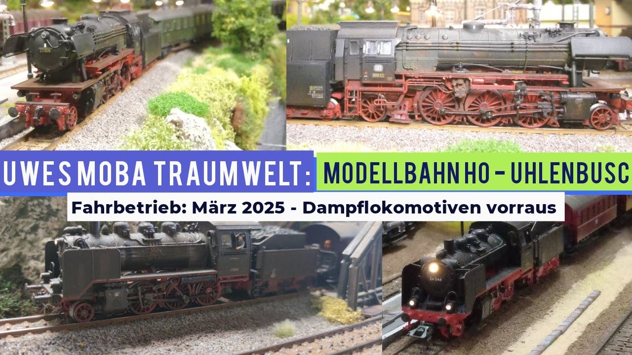 H0 Modelleisenbahn: Dampflokomotiven vorraus. Zugfahrten März 2025 #märklin #train