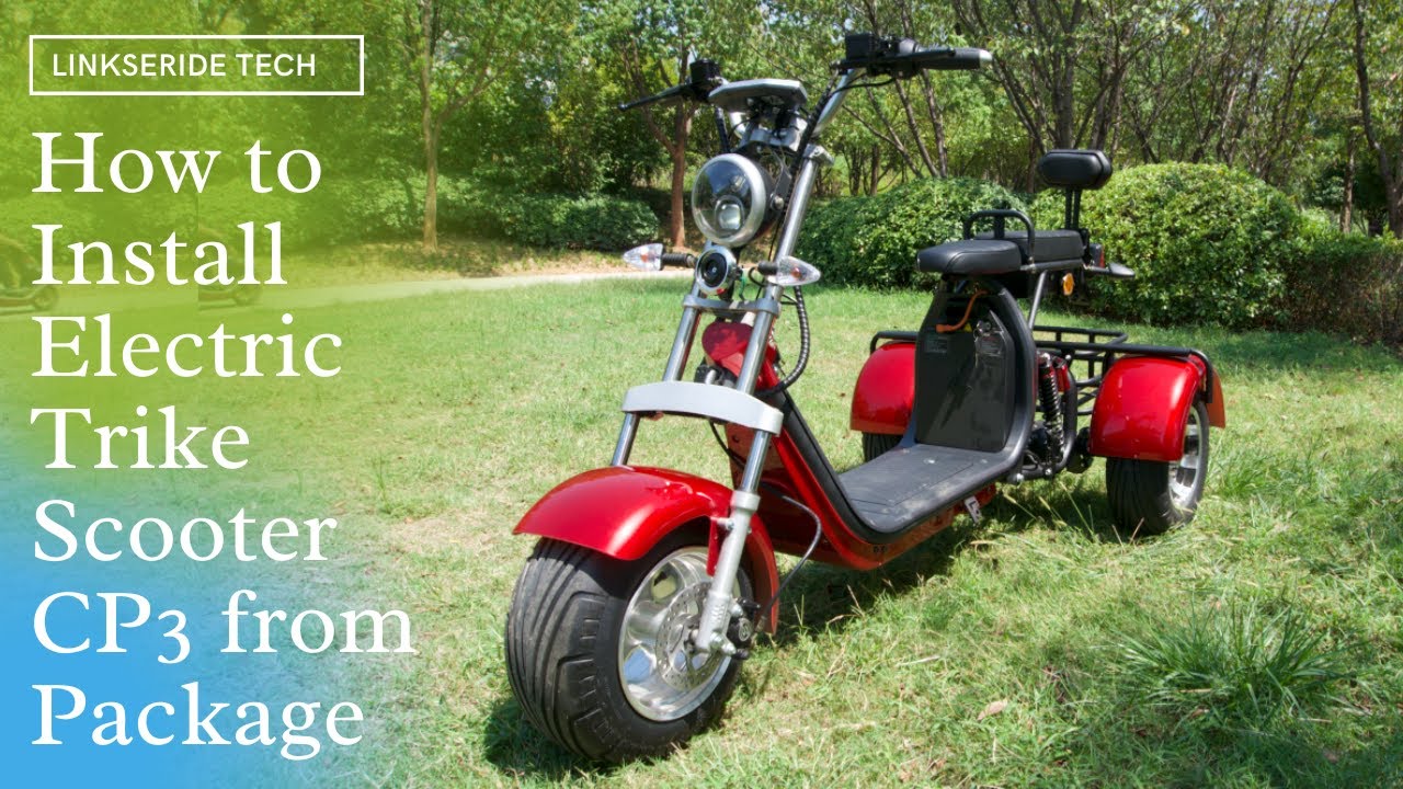 How to Install the CP3 Three Wheel Electric Trike Scooter from the Package
