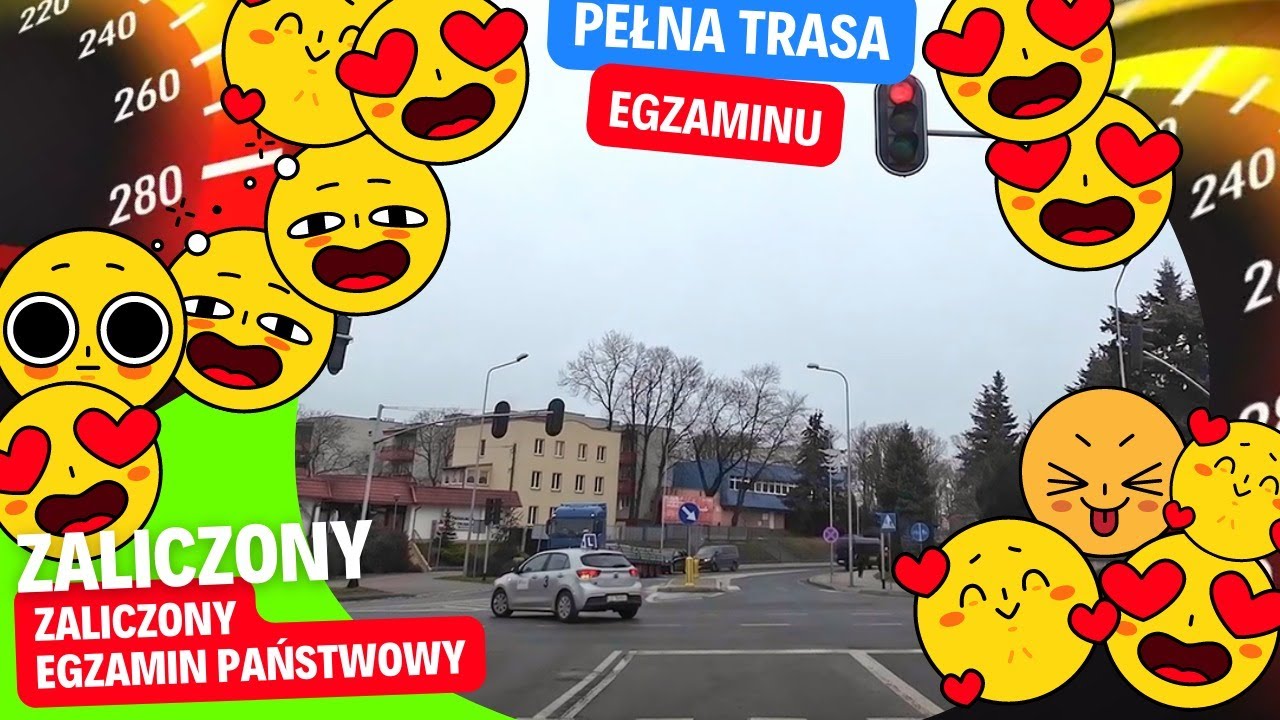 Egzamin na prawo jazdy - szczęśliwy finał (pełna trasa egzaminu)