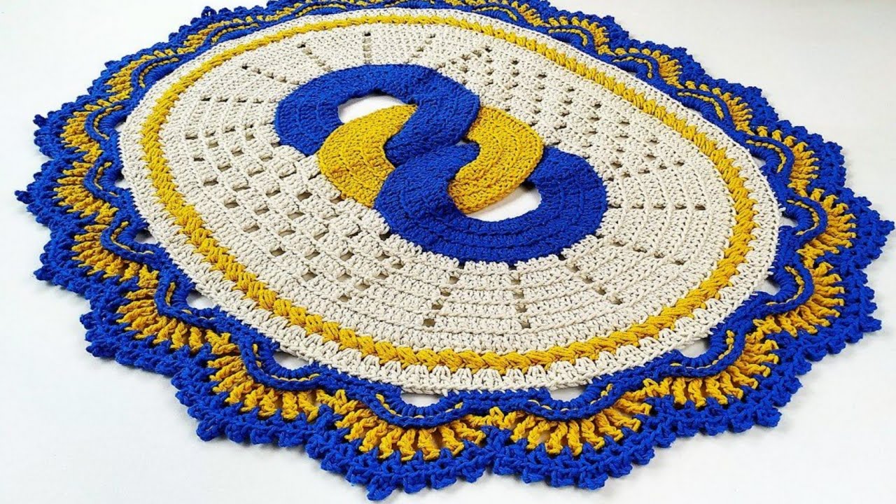 Tapete Em Crochê Elos Luxo Com Bico Russo - Passo a Passo @Crochetaria Oficial Flávio Crochê