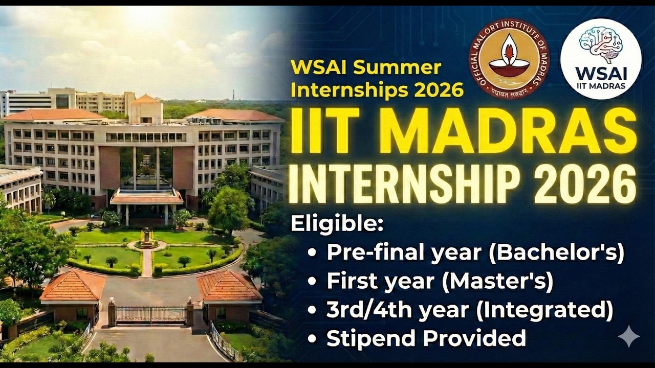 PAID Internship at IIT Madras 2026! 🎓 | Stipend & Projects | For Fresher