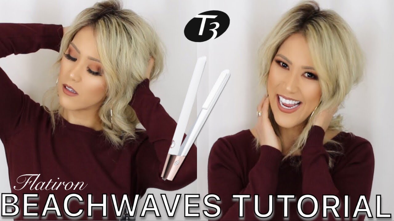 BEACH WAVES WITH THE T3 FLATIRON | HAIR TUTORIAL | HOW TO STYLE SHORT HAIR