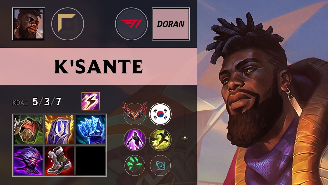 (T1 Doran) K'Sante Top vs Aatrox - KR Grandmaster Patch 26.11