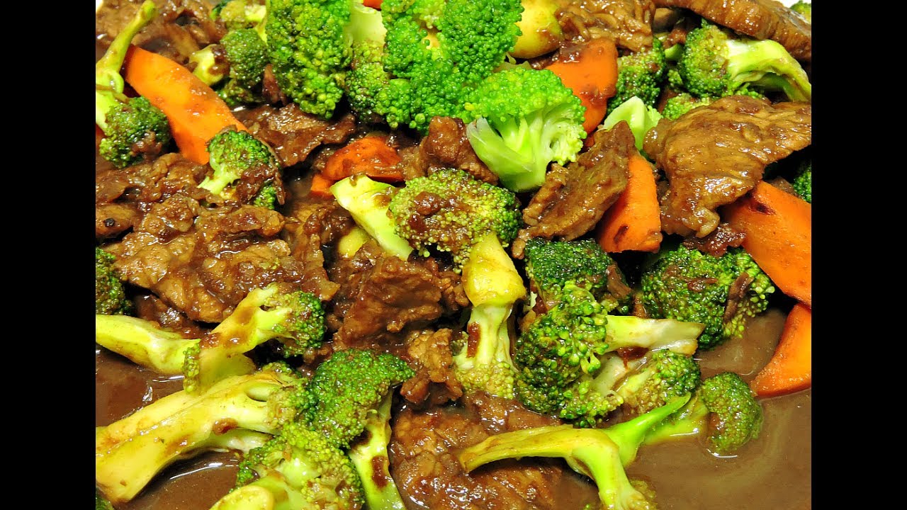 Carne de res y brócoli en salsa de anguila.- RecetasdeLuzMa