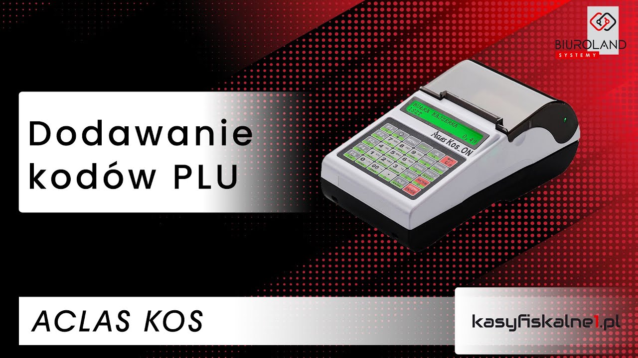 Dodawanie kodów PLU na kasie fiskalnej Aclas KOS Online