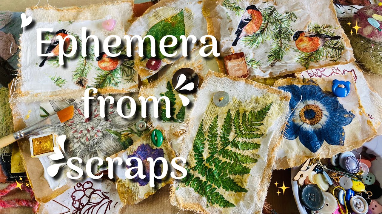 scrap paper fabric napkin ephemera #junkjournal Process Video inspired by @LillysFairyFlights 