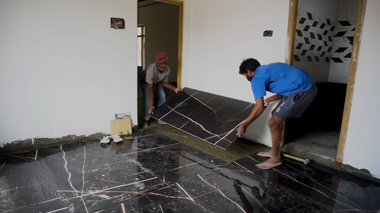 800x1600mm (2.5x5ft) Large tiles laying in Hyderabad India