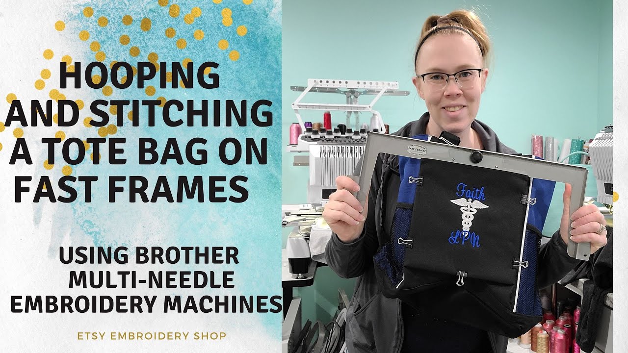 Embroidering a Polyester Canvas Tote Bag Using Fast Frames | Brother PR1000 and PR600