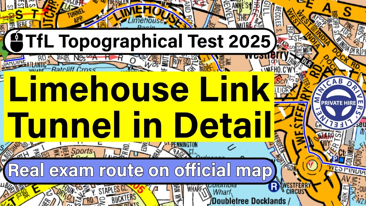 Тест по топографической оценке туннеля Limehouse Link I TfL 2025 года. Реальный экзамен по маршру...