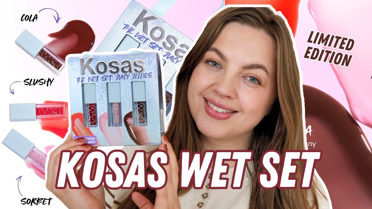 Kosas Mini Wet Lip Oil Set! 3 Exclusive Shades! Holiday 2024 + Try On!
