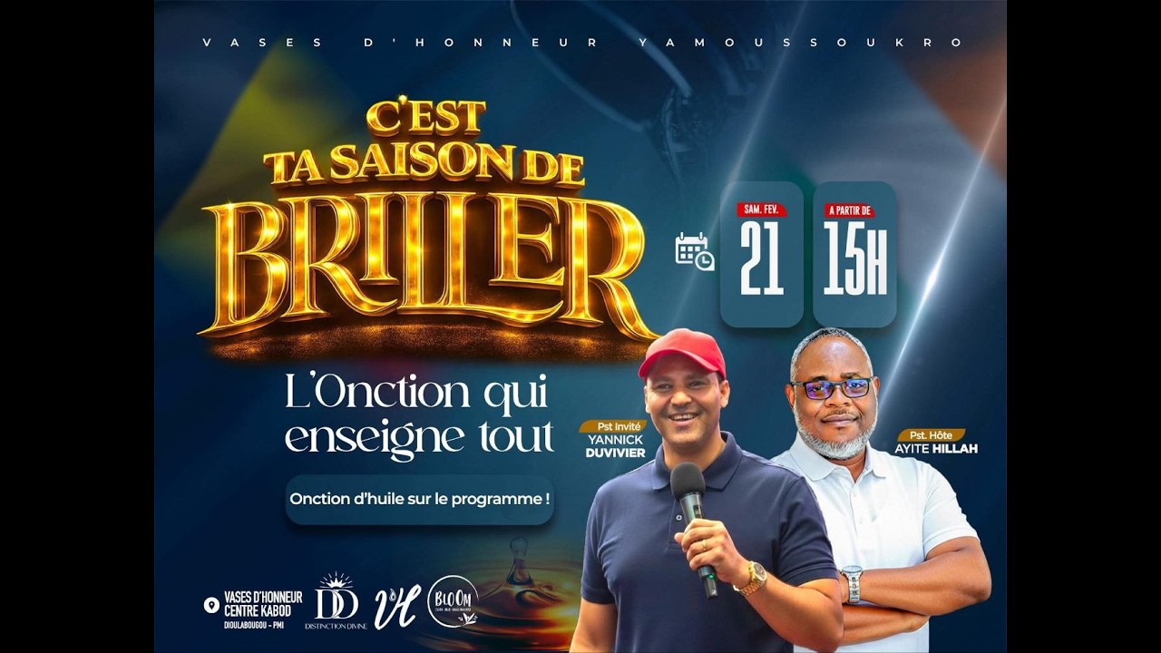 CULTE SPÉCIAL BLOOM I C'EST TA SAISON DE BRILLER I Pasteur Yannick DUVIVIER I SAMEDI 21/02/2026