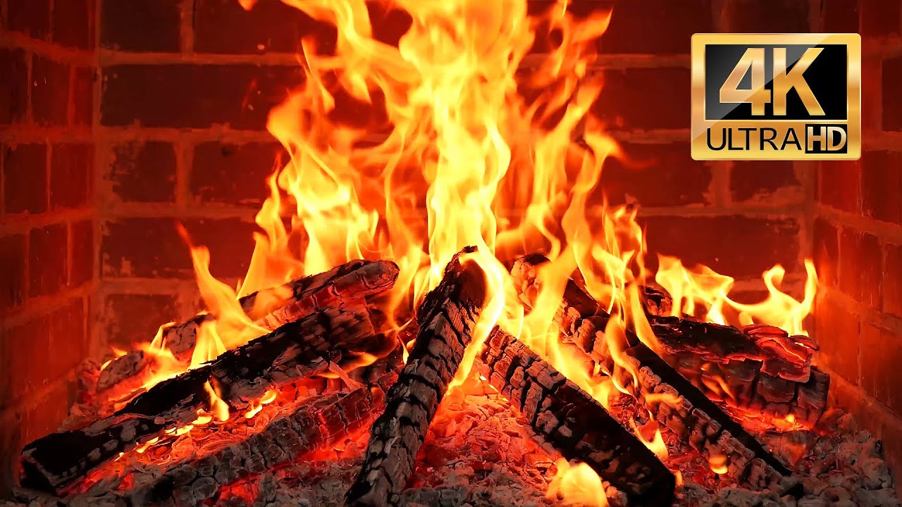 🔥Fireplace 4K. Fireplace with Crackling Fire Sounds. Christmas Fireplace Ambience