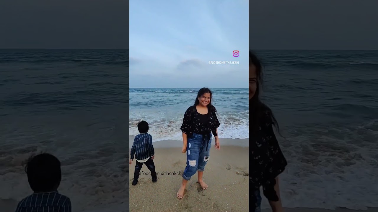My first to beach in Chennai 🏖️❤️ #blogger #explore #youtube #ytshorts #chennai #shorts #fooshion