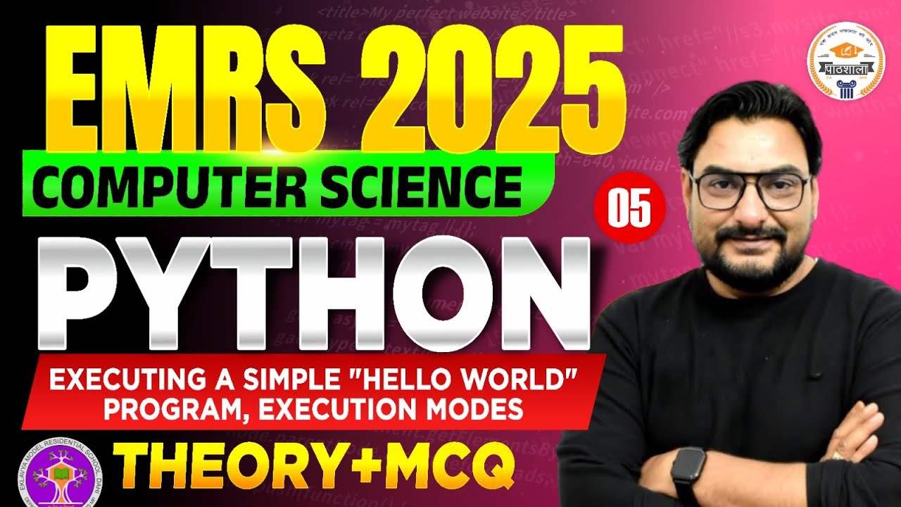 EMRS 2025 Computer Science | Python Hello World Explained |  Exam Preparation | Important Questions