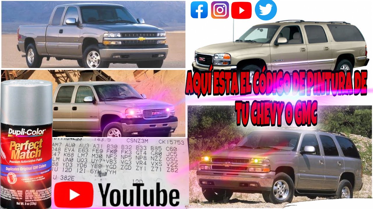 CÓMO ENCONTRAR EL CÓDIGO DE PINTURA 💢EN MI CHEVROLET SILVERADO  GMC SIERRA💯