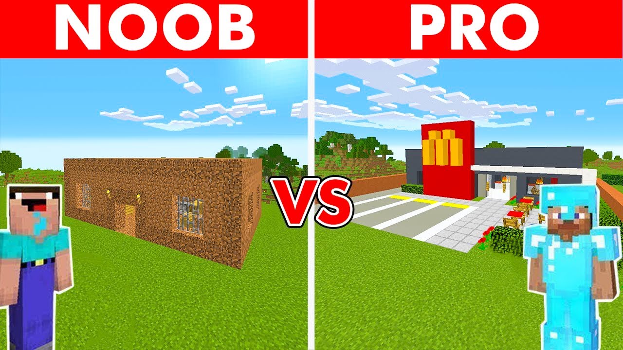NOOB vs PRO მაკდონალდსის აშენება! - Minecraft