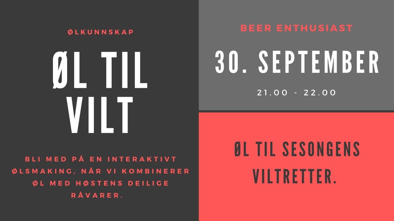 &Oslash;l til vilt - &oslash;lkurs online
