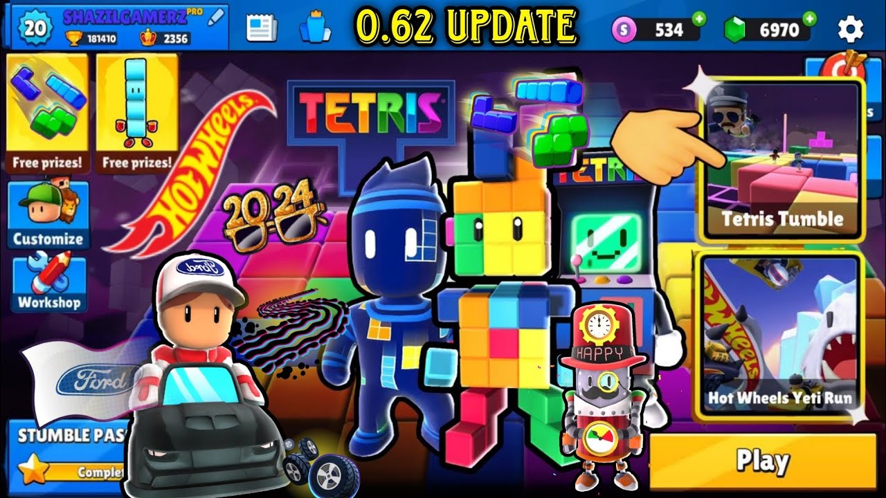 *NEW* 0.62 UPDATE 💎 - TETRIS 🎲, HOT WHEELS 🔥🏎️, FORD CARS 🐎🛻, CHRISTMAS  ⛄🎁 & MORE | Stumble Guys