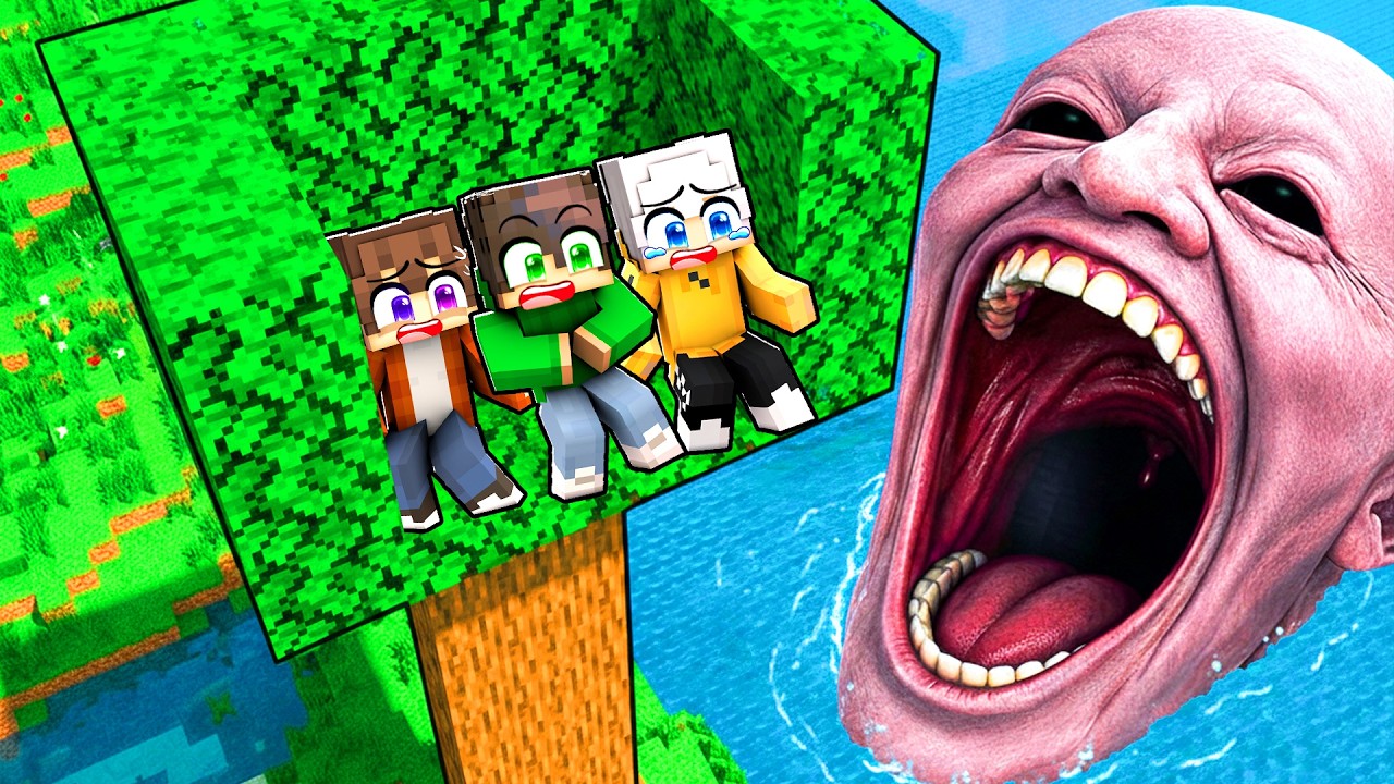 Ho COSTRUITO una CASA SULL'ALBERO per SCAPPARE dal HUMAN HEAD SEA MONSTER in Minecraft