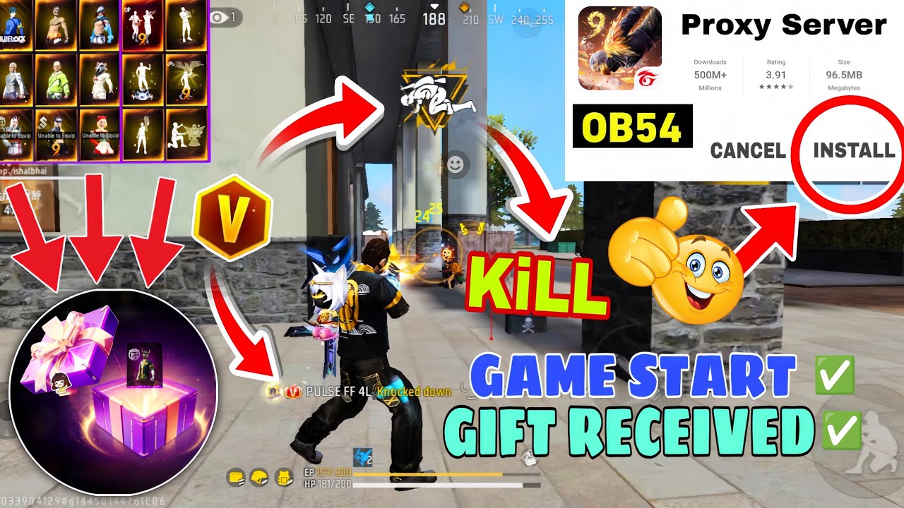 GAME PLAY \ GIFT SEND 🎁 100% Working || HOW TO DAWNLOAD PROXY SERVER | ViP Proxy 😱💯🔥