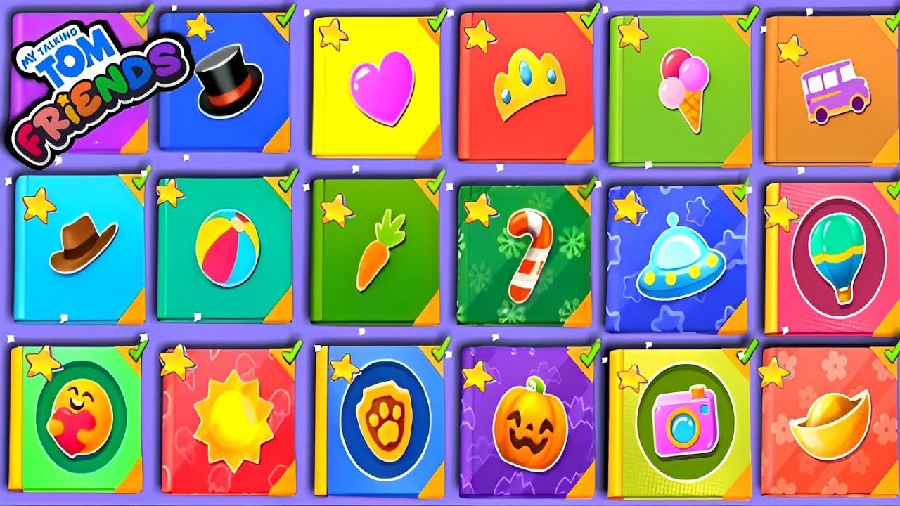 📚😱🌺18-Eighteen Stickers Album Complete🌺📚🎉My Talking Tom Friends Gameplay Walkthrough game🎯