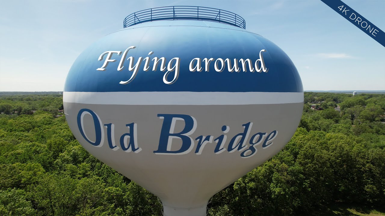 Old Bridge Afternoon from Above 4K Drone