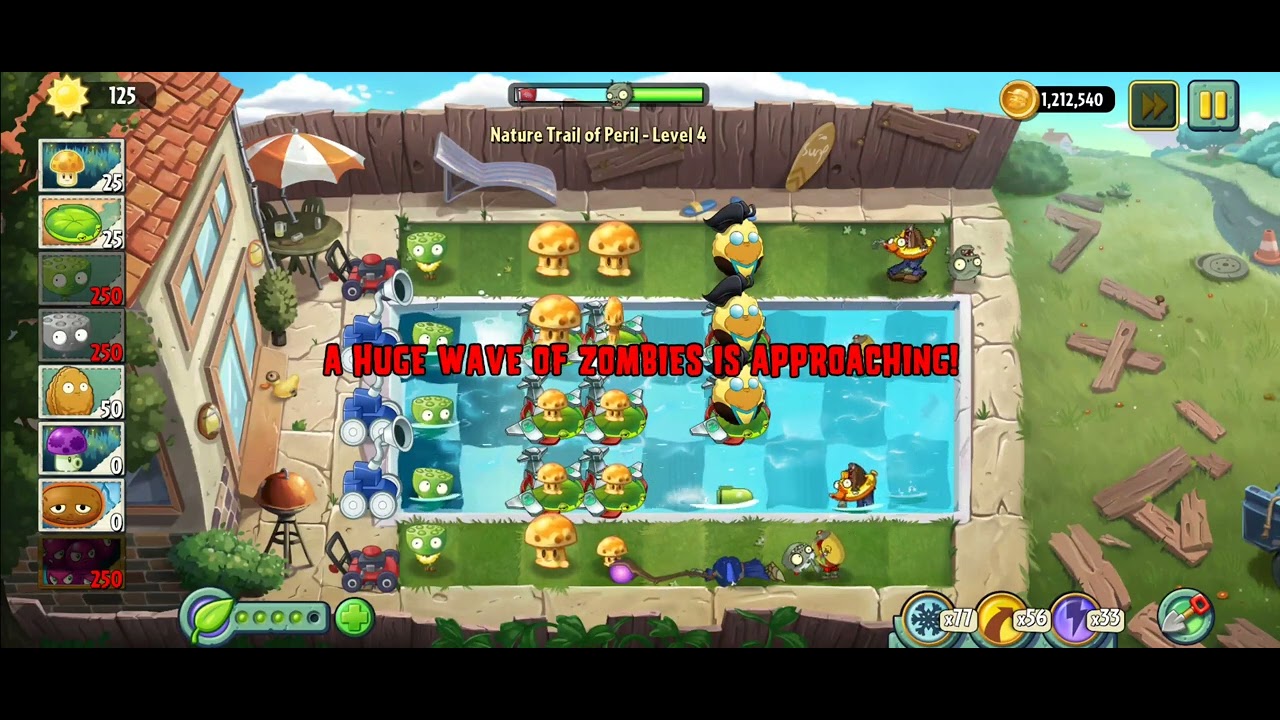 PvZ2 RFL Nature Trail endless zone take 17: lvl 1-5
