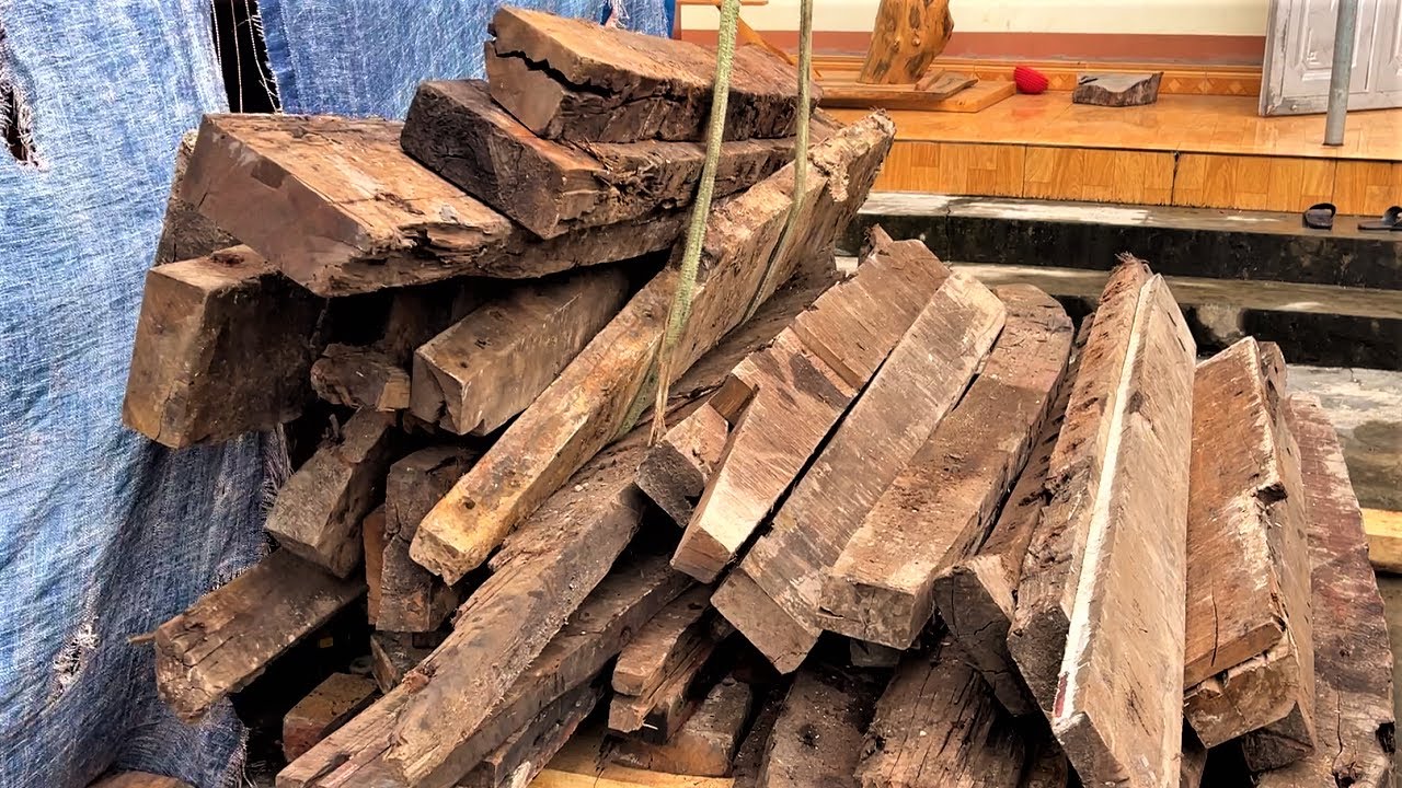 Crafting a Rustic Wooden Bench with Salvaged Shipwreck Wood //  Sturdy Woodworking Skill Sunken Wood