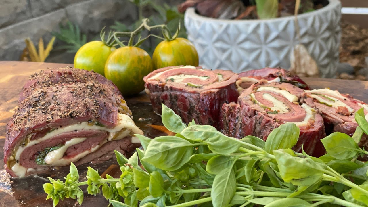 Caprese Stuffed Flank Steak / Homebrew and BBQ HQ