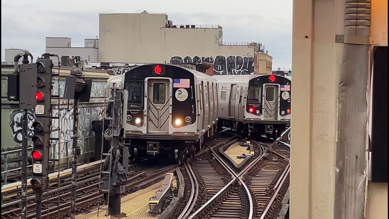 MTA NYC Subway: On Board Metropolitan Av Bound R160A-1 🅜 Train from West 4 St to Myrtle Av