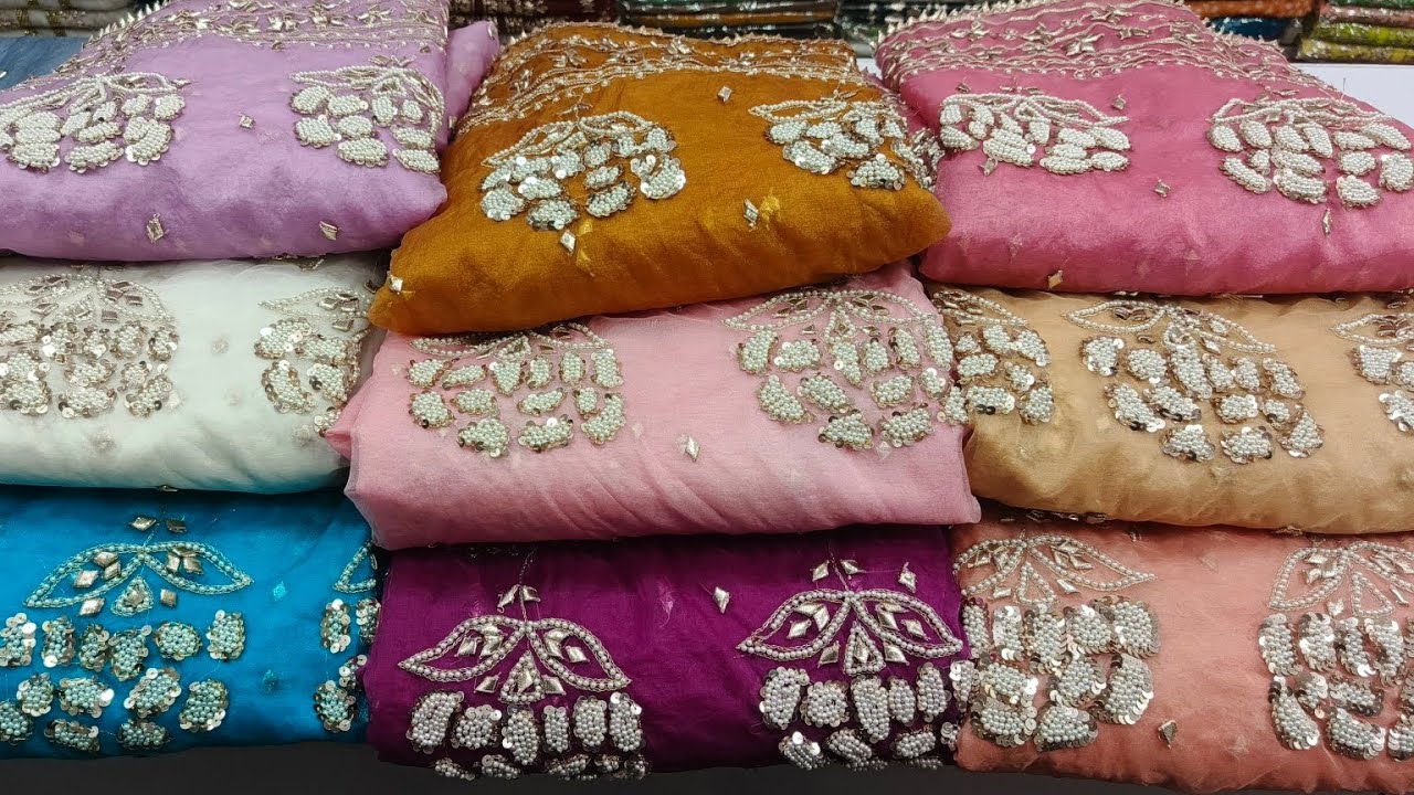 Traditional Designer Wedding Suits | Pure Catonic Organza with Handcrafted Gotta & Pearls Work |گوٹا