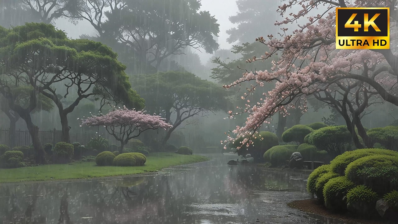 Calming Rain Sounds with Tranquil Late Night Soundscape for Deep Sleep and Emotional Balance