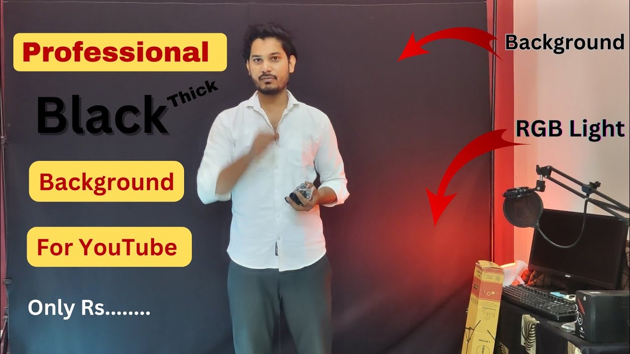Professional Black Background for YouTube Video | Lighting Setup for YouTube Video | black  cloth