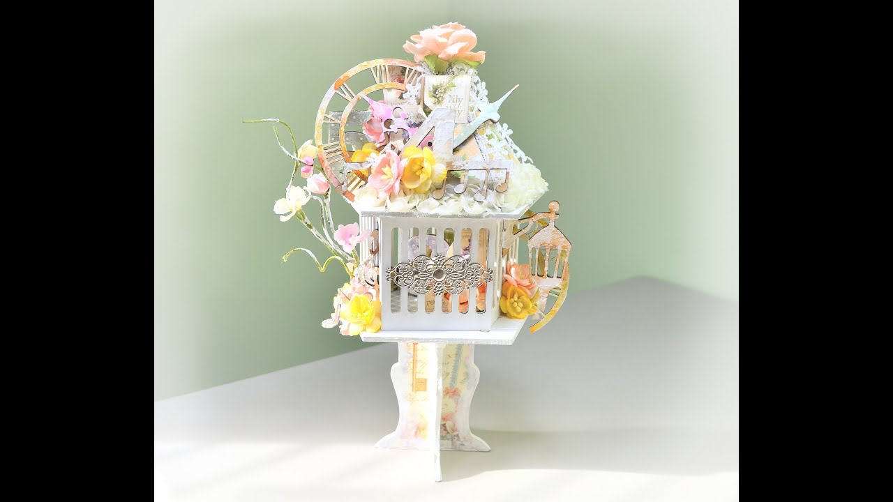 Mixed Media Shabby Chic Altered Bird Cage For SaCrafters