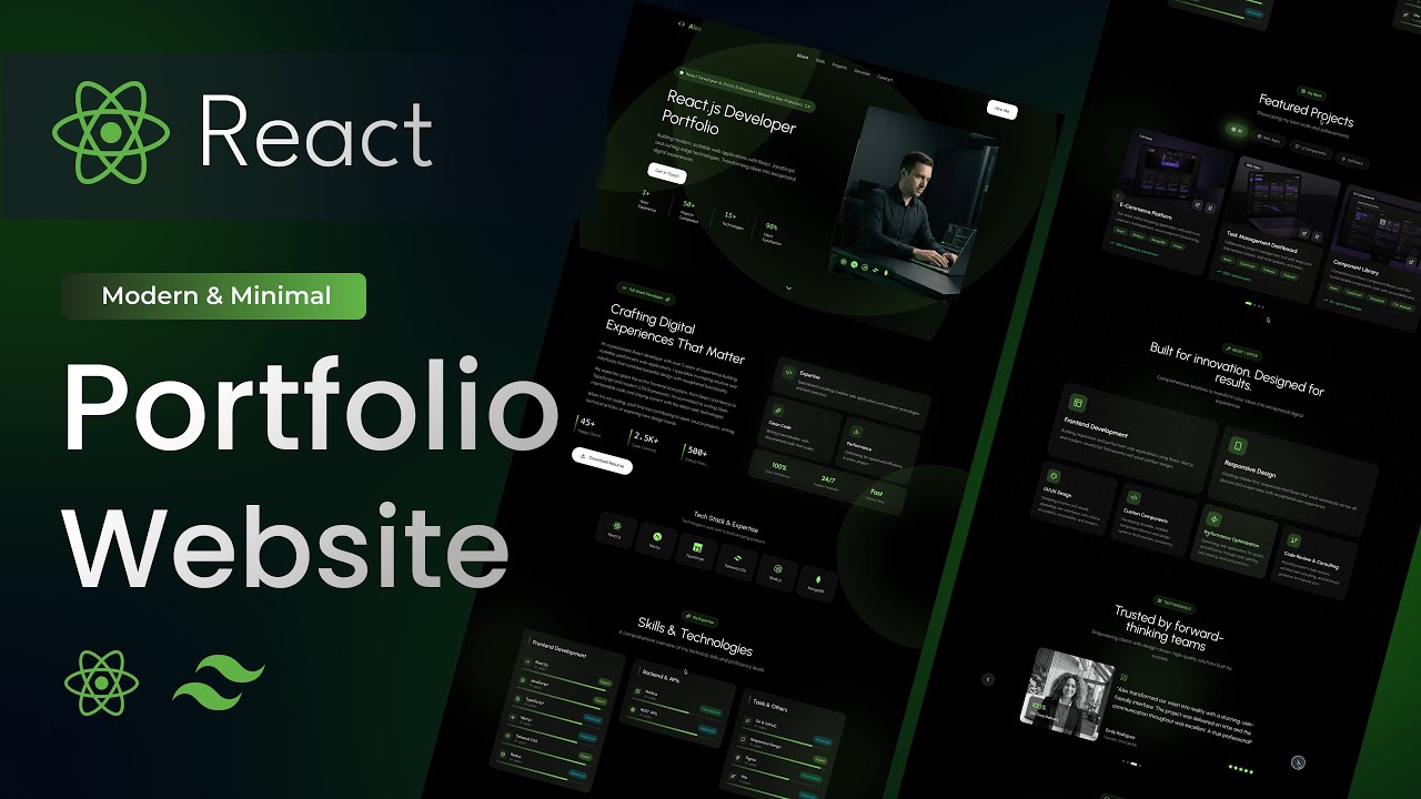 Build a Stunning React Portfolio Website with Tailwind CSS | Modern Developer Portfolio Tutorial