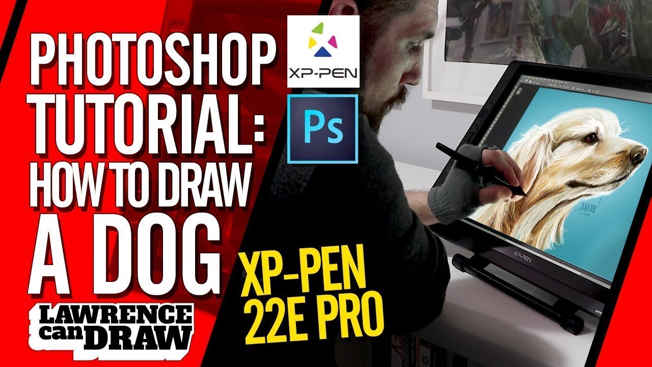 XP Pen Исполнитель 22E Pro DOG DRAW TEST