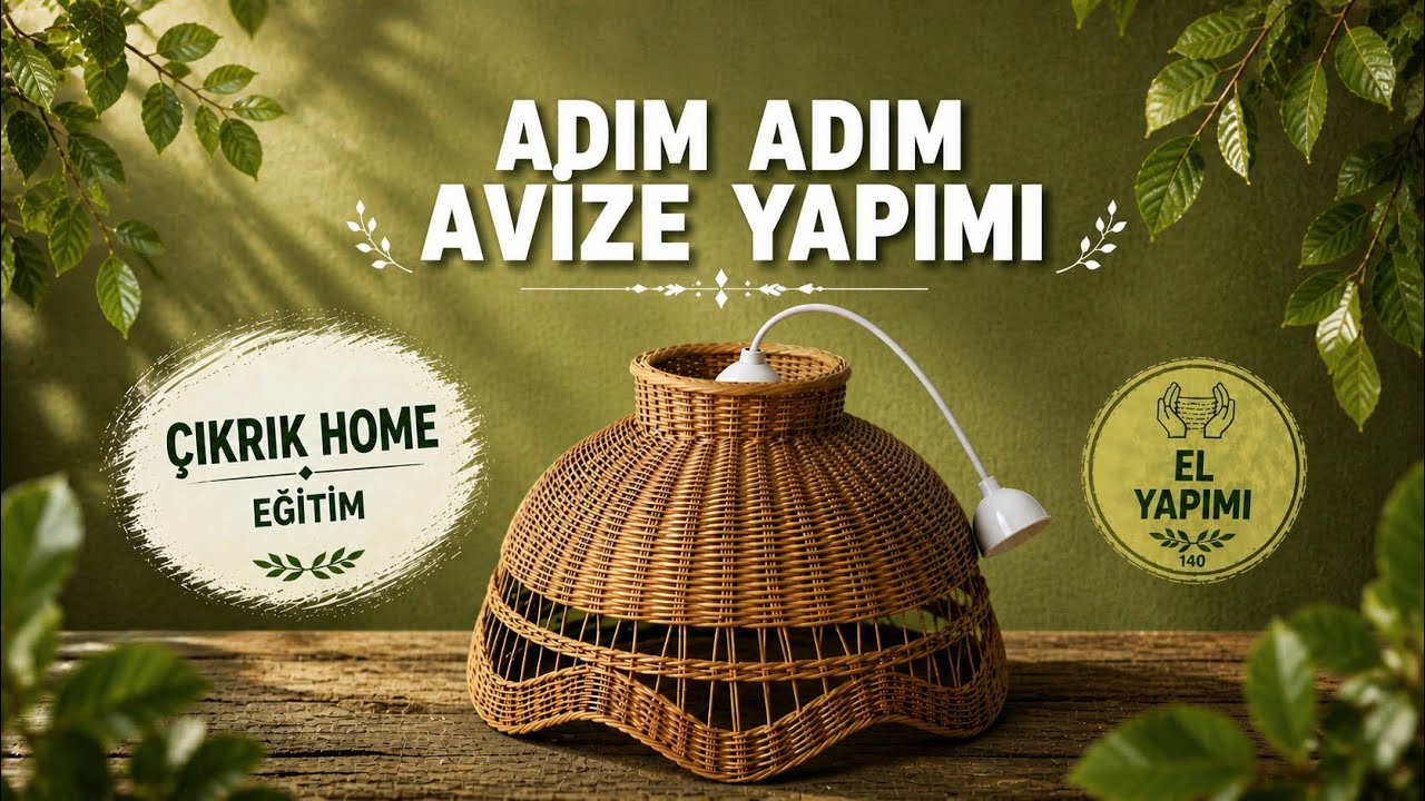 Adım Adım Rattan Avize Yapımı | DIY Lampshade Tutorial (Kolay Teknik)
