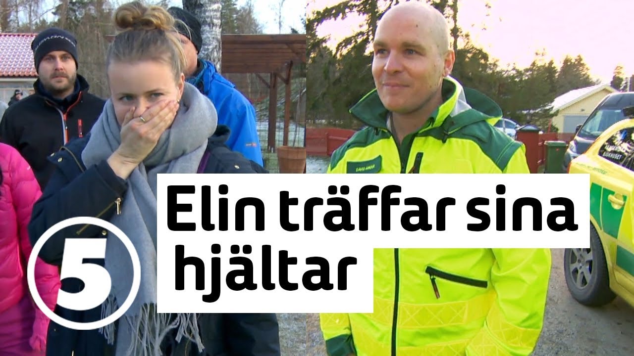 Känslosamt när Elin träffar akutsköterskan som guidade hjärt-lungräddningen som räddade hennes man