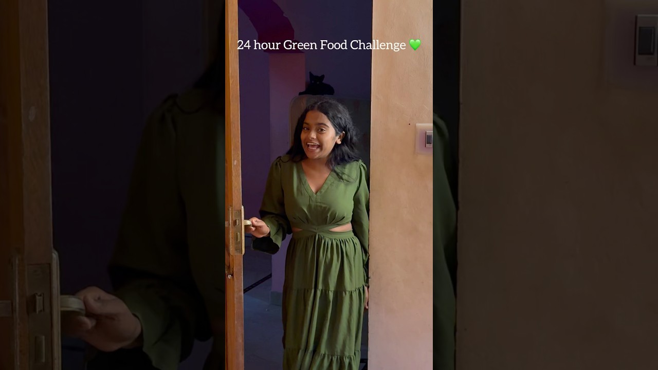 Only Green Food For 24 Hours💚Full Video👆#shorts #greenfood